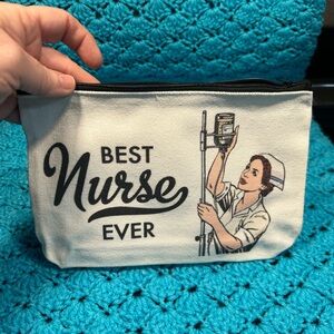 Nurse Canvas Travel Cosmetic pouch zip New Bag .